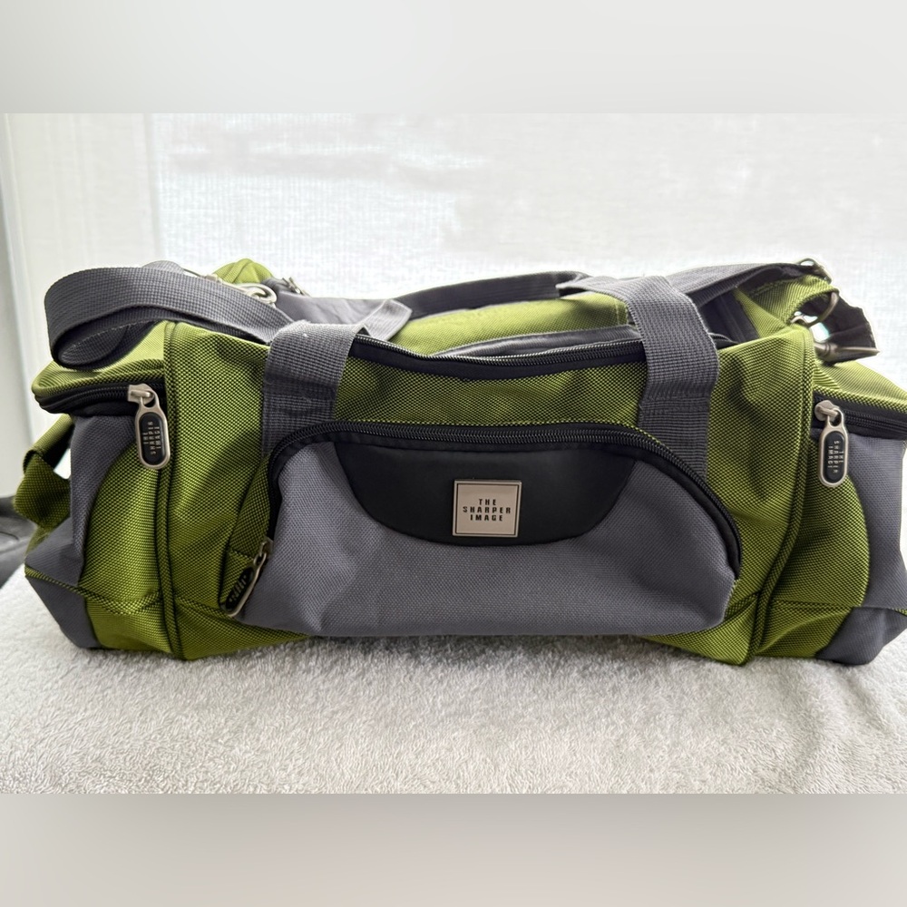Sharper Image Green and Gray Duffel Bag